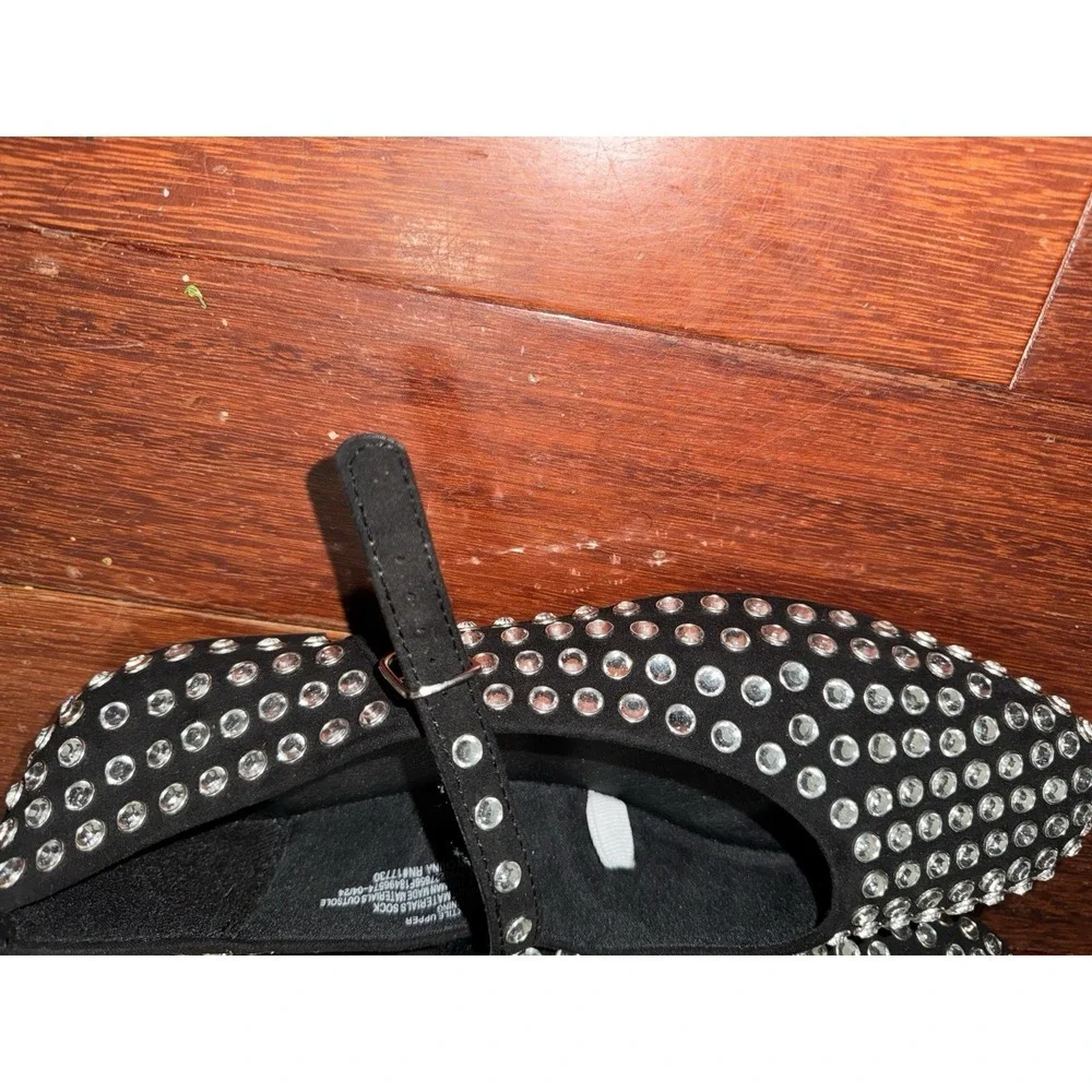Women's Issa Rhinestone Mary Jane Ballet Flats - A New Day™ Black 9.5